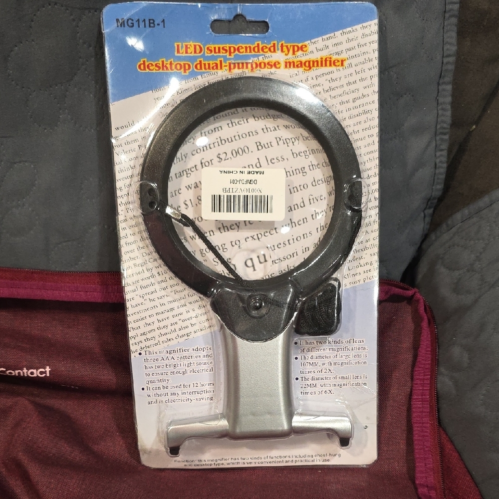LED Desktop Magnifier with Silver Frame